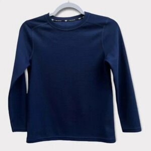 Tek Gear Boys Long Sleeve Textured Polyester‎ Athletic Top Navy Blue Size Medium